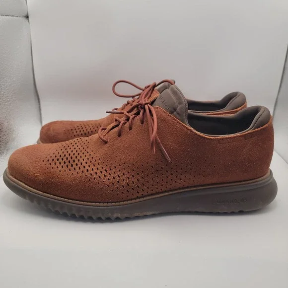 Cole Haan Men 2.ZERØGRAND Wingtip Oxfords 9.5 M Brown Suede Lace Up